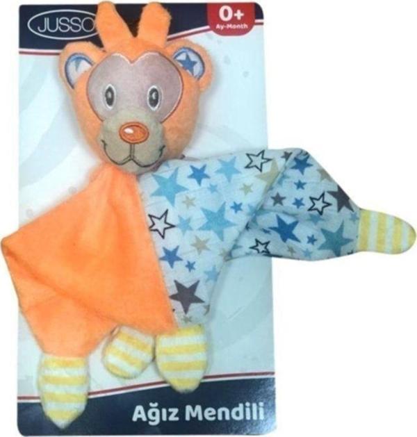 Jusso Toys Peluşlu Ağız Mendili - Turuncu Maymun - Image 1