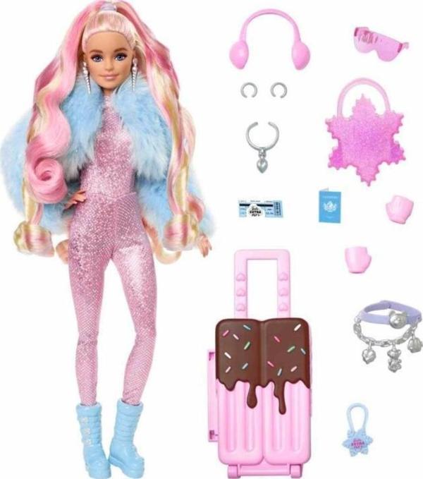Barbie Extra Seyahat Bebekği Kar Temalı HPB16 Lisanslı Ürün - Image 1