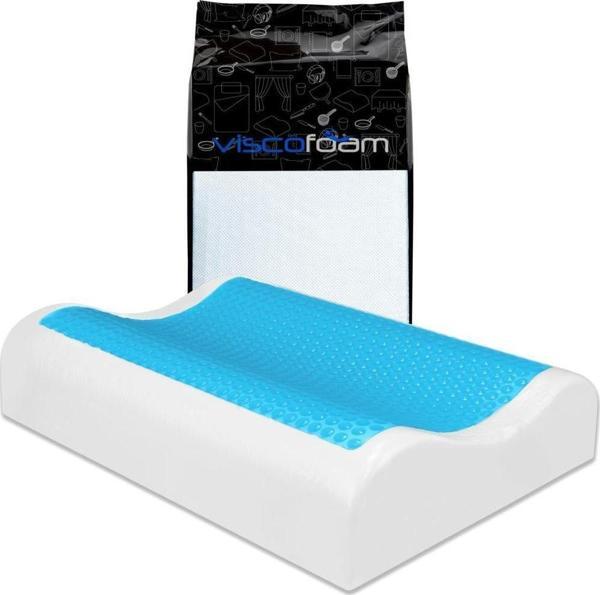 Viscofoam  Anatolia Yüksek Terletmeyen Boyun Destekli Ortopedik Yastık Jelli Visco Yastık - 60x40x14-12cm - Image 1