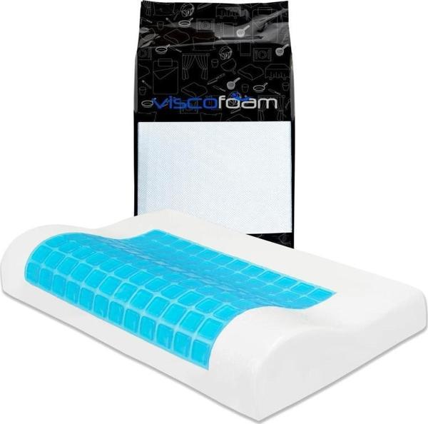 Viscofoam Terletmeyen Boyun Destekli Ortopedik Yastık Jelli Visco Yastık - 57x37x10-7cm - Image 1