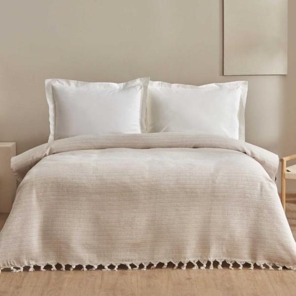 Karaca Home Celia Çift Kişilik Pike Bej - Image 1