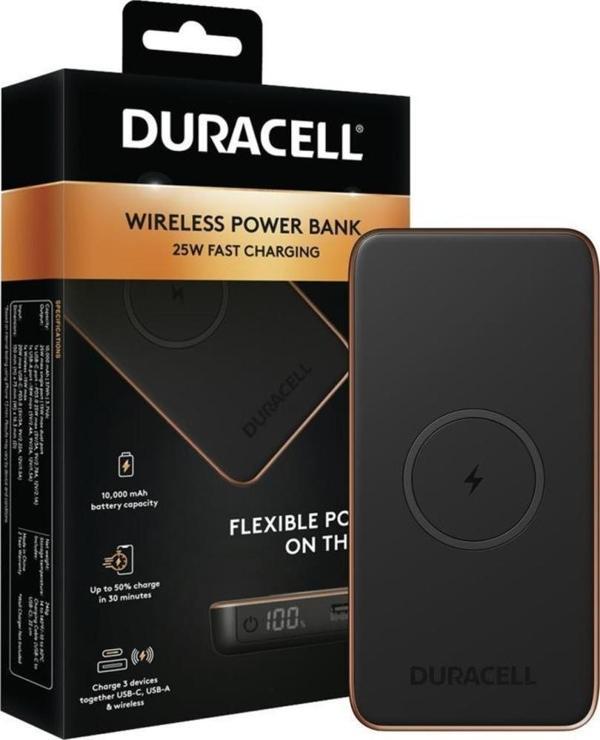 Duracell 10.000Mah Wireless Powerbank Core10 Pd 25W ( Usb-A, Usb-C ) - Siyah - Image 1