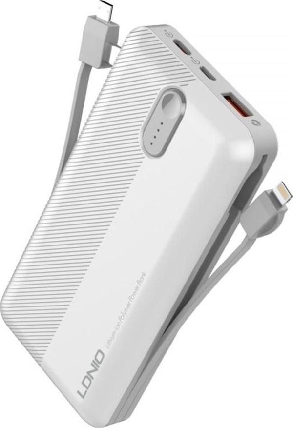 Ldnıo 10000 Mah Hızlı Şarj Powerbank Beyaz Pl1013 - Image 1