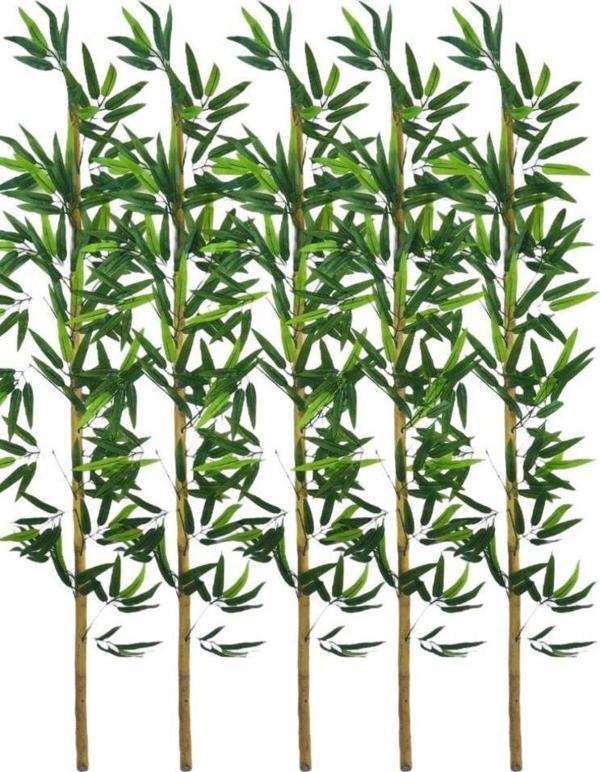 Netten Evime 5li Set Yapay Bambu Sopası 16 Yapraklı 150 cm Yapay Çiçek Bambu Duvarı Separatör Çiçeği Yapay Çiçek - Image 1