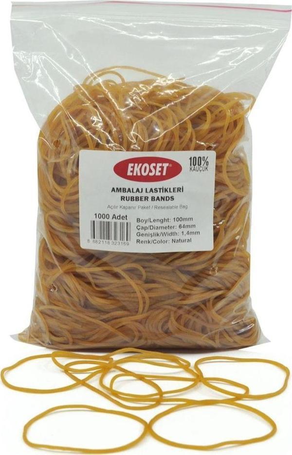 Ekoset 100mm Kauçuk Paket Ambalaj Lastiği 1000 Adet - Image 1