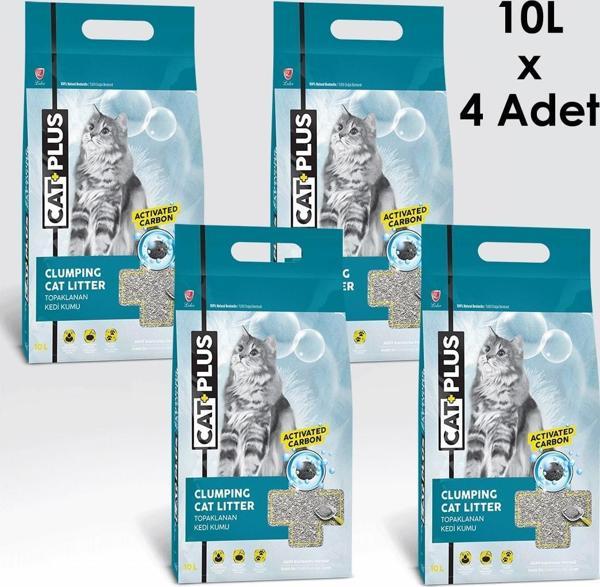 CatPlus Aktif Karbon Kedi Kumu 10 Lt x 4 Adet - Image 1
