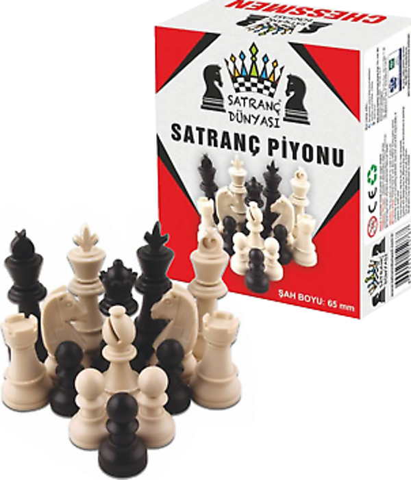 Star Satranç Piyonu Plastik Orta (Şah Boyu 67 Mm) - Image 1