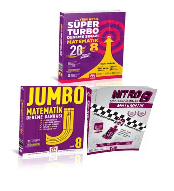 8. Sınıf Süper Turbo Ve Jumbo Matematik Deneme Seti  Ve Nitro Soru Bankası - Model Eğitim Yayınları - Image 1