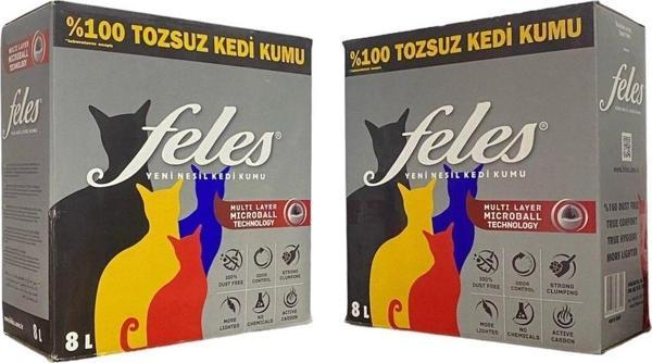FELES KEDİ KUMU 8 LT %100 TOZSUZx2 ADET - Image 1
