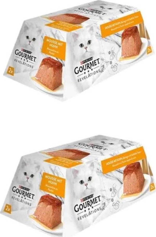 Gourmet Revelations Mousse Tavuklu Sosla Kaplı Lezzet Kedi Ödül Yaşmama 2x57 Gr 114 Gr X 2 Paket - Image 1