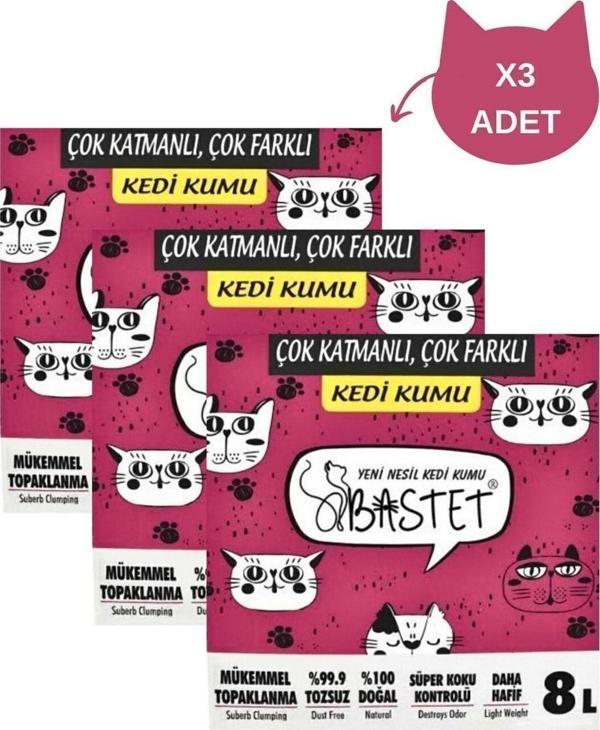 Natural Bastet Ada Petshop Natural Kedi Kumu 8 Litre 3 Adet - Image 1