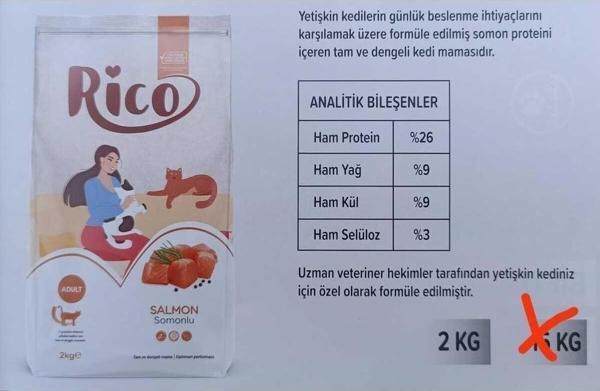 Rico RİCO SOMONLU YETİŞKİN KEDİ MAMASI 2 KİLO - Image 1
