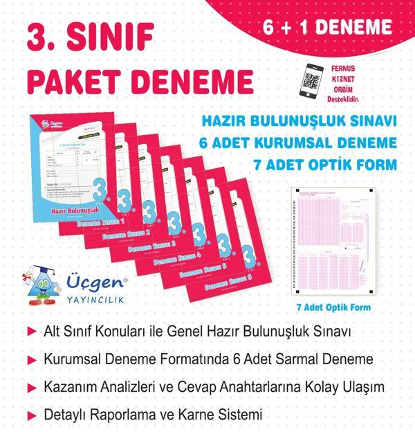Üçgen 2025 3. Sınıf Paket Deneme 7 Li - Üçgen Yayıncılık - Image 1