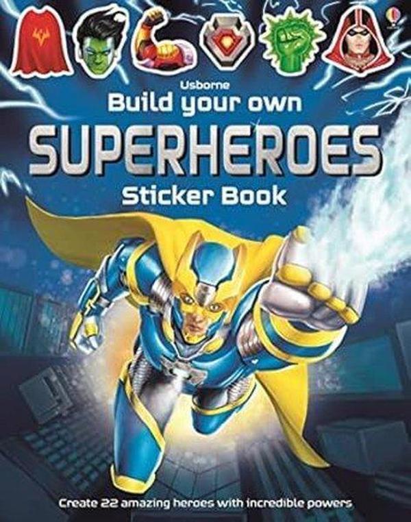 Build Your Own Superheroes Sticker Book - Usborne - Image 1