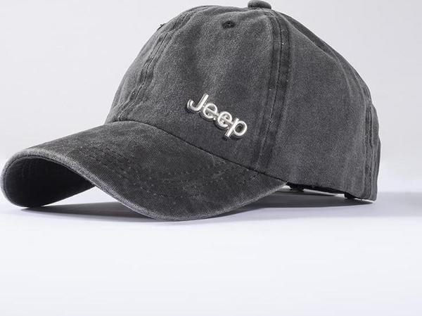 Perlotus Jeep Metal Logolu Siyah Eskitme Beyzbol Şapka - Image 1