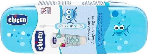 Chicco Diş Fırçası Seti 6-36 Ay Mavi Kutulu - Image 1