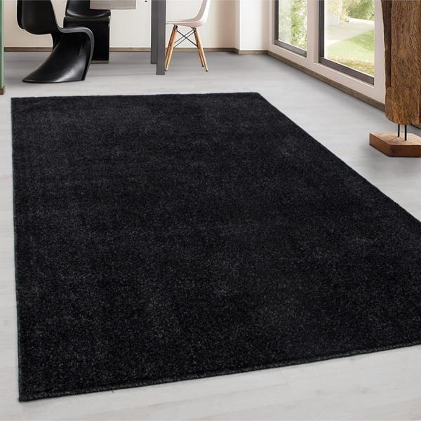 Carpettex Halı Modern Desenli Halı kısa havlı bulanık düz renkli Antrasit - Image 1