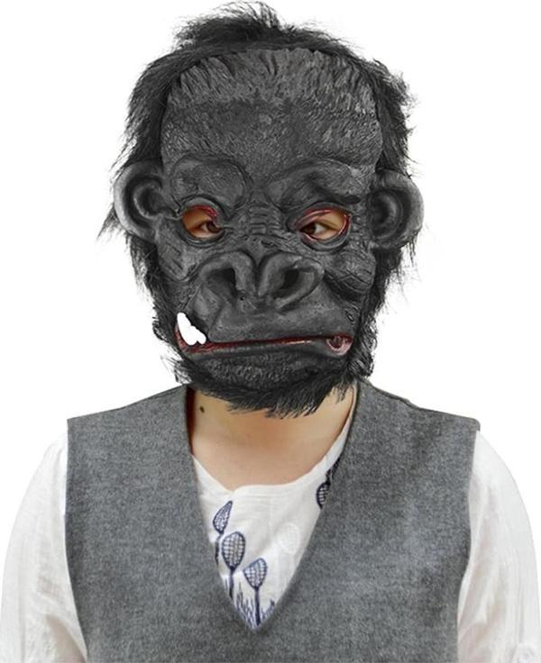 Lateks Goril Maskesi Maymun Maskesi Et Maskesi Orangutan Siyah Saçlı 4 No - Image 1