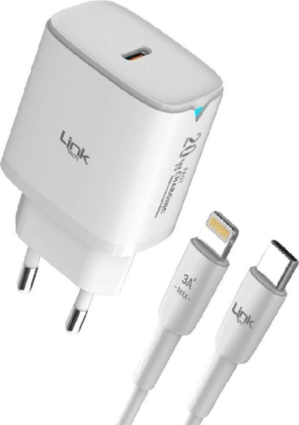 LinkTech C308 20W PD Type-C to Lightning Kablolu Şarj Aleti Set - Image 1