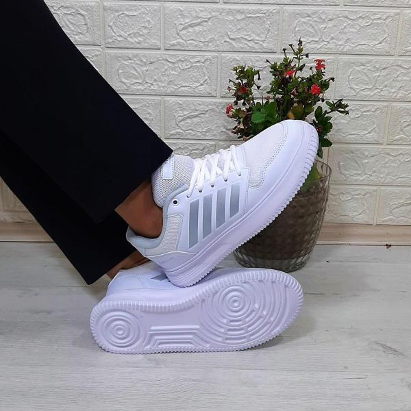 Bestof 074 Beyaz-beyaz Sneaker Düz Taban Hafif Rahat Spor Çift Ayakkabısı - Image 1