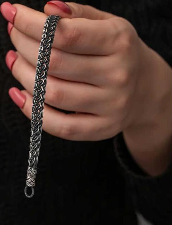 Gümüş Kazaziye Örgü Bileklik - Image 1