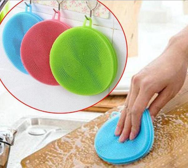 Silikon Bulaşık Yıkama Fırçası Tükenmeyen (2 Adet) - Image 1