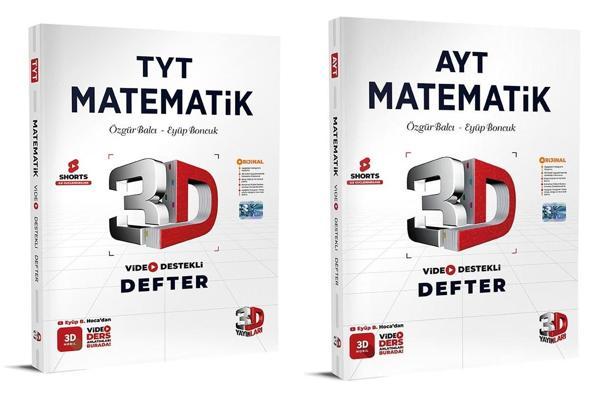 3D Yayınları Tyt + Ayt Matematik Video Destekli Defter Seti 2 Kitap - KR Akademi - Image 1