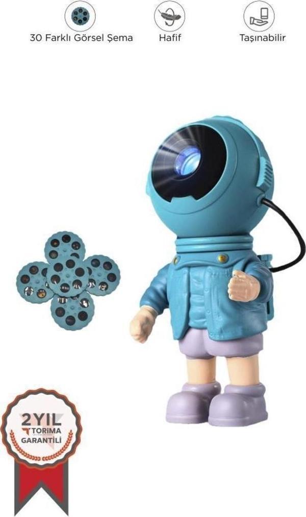 Torima LW-37 Mavi Astronot Projektör Gece Lambası  - Image 1