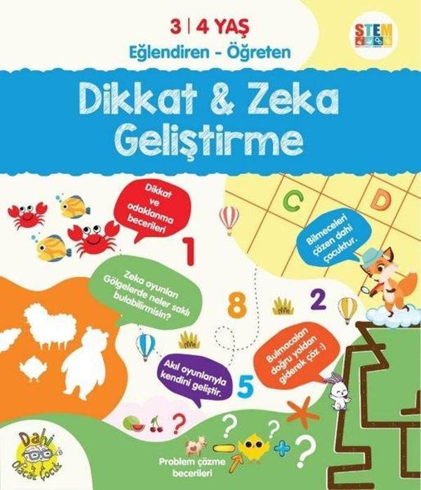 Dikkat ve Zeka Geliştirme 3-4 Yaş Eğlendiren - Öğreten - Dahi Olacak Çocuk Yayınları - Image 1