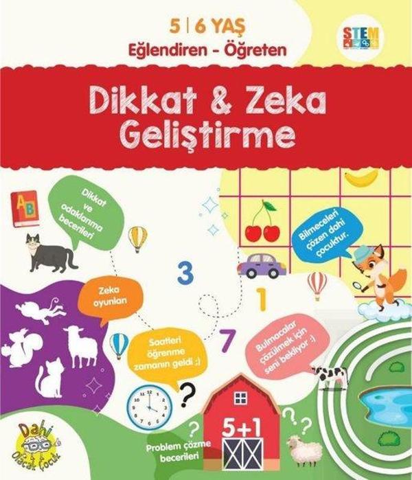 Dikkat ve Zeka Geliştirme 5-6 Yaş Eğlendiren - Öğreten - Dahi Olacak Çocuk Yayınları - Image 1