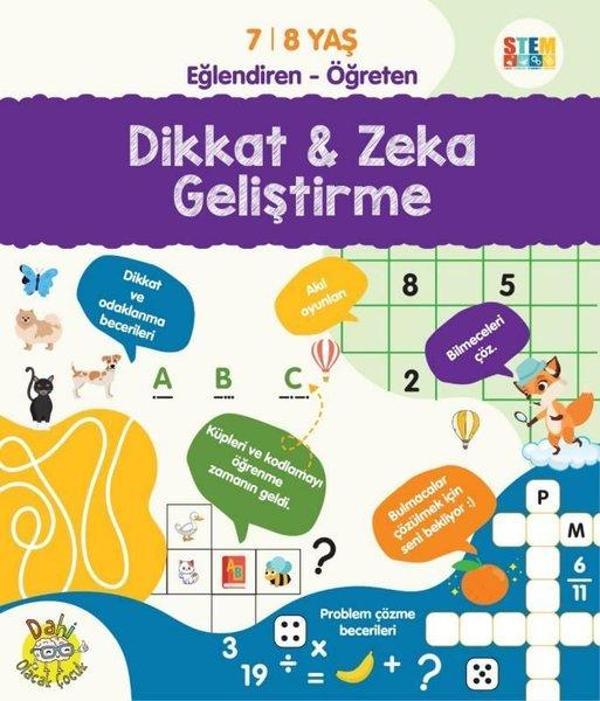 Dikkat ve Zeka Geliştirme 7-8 Yaş Eğlendiren - Öğreten - Dahi Olacak Çocuk Yayınları - Image 1