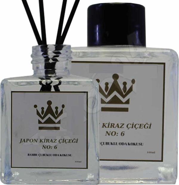 Bambu Çubuklu 2 Adet 100 ML Japon Kiraz Çiceği Oda Kokusu Koku Giderici Ferahlatıcı Hava Temizleyici  2*100 ML - Image 1