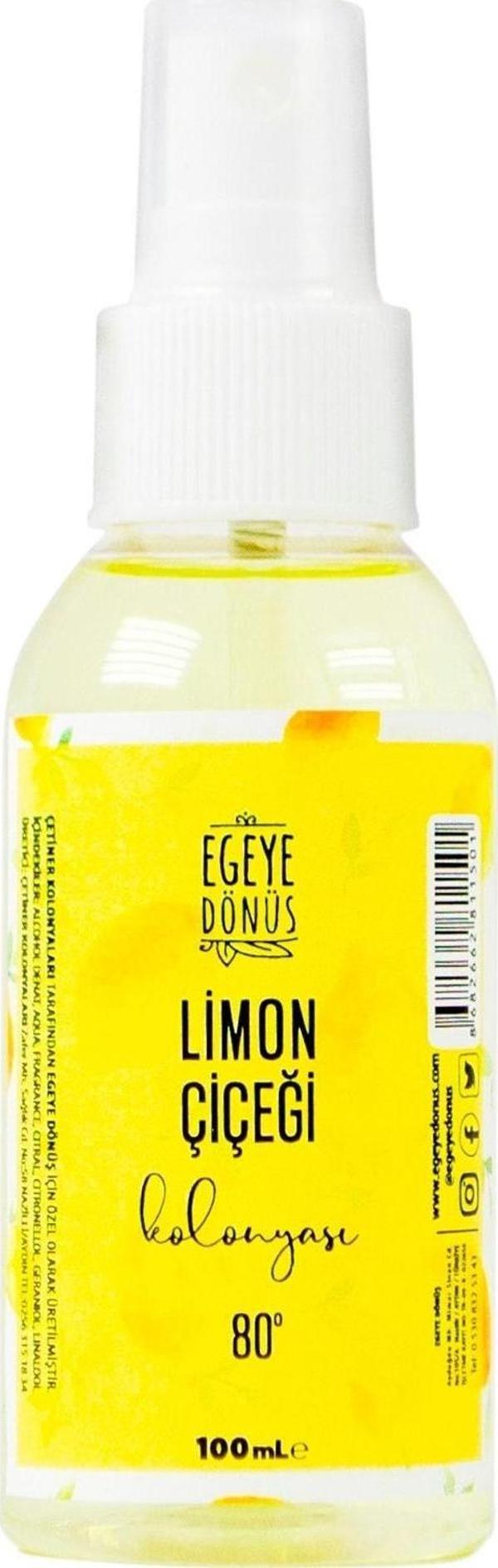 Egeye Dönüş Çanta Cep Boy Limon Çiçeği Kolonyası Sprey - 100 Ml. (80 DERECE) - (PARFÜMLÜ) - Image 1