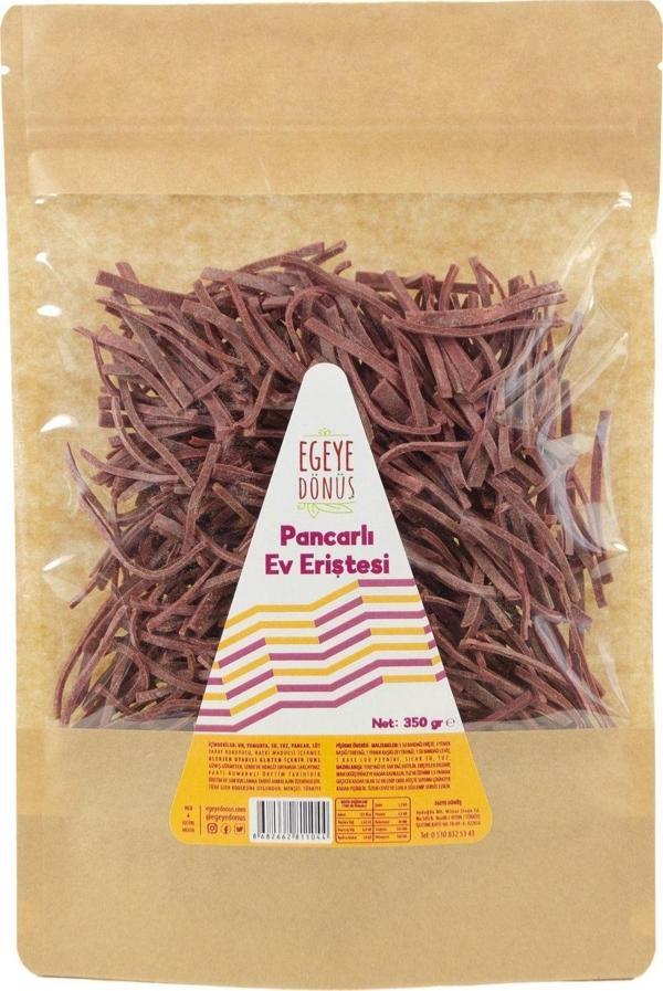 Egeye Dönüş Ev Yapımı Pancarlı Erişte El Kesimi Sebzeli Makarna  350 gr - Image 1