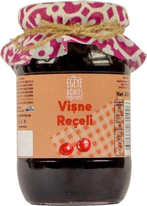 Egeye Dönüş Geleneksel Vişne Reçeli Cam Kavanoz - 450 Gr. (%65-%70 MEYVE ORANI) - Image 1