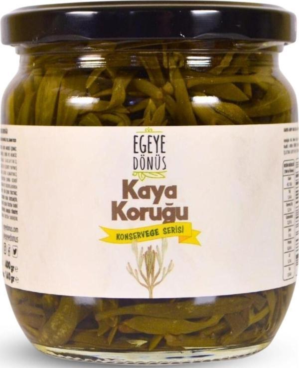 Egeye Dönüş Kaya Koruğu Konserve - (meze Ve Salata Için Yemeğe Hazır Kaya Yosunu Ege Otları Kavanoz) - 400 Gr. - Image 1