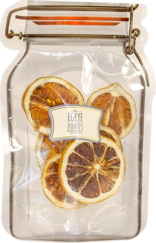 Egeye Dönüş Limon Meyve Kurusu Cipsi - 40 Gr. - Kavanoz Görünümlü Kilitli Poşet - Kilitli Saklama Poşeti - Image 1