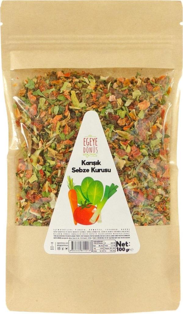 Egeye Dönüş Yemeklik Çorbalık Baharatlık Karışık Sebze Kurusu - 100 Gr. (ISPANAK,PIRASA,HAVUÇ,DOMATES İÇERİR) - Image 1