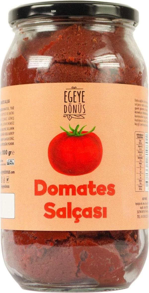 Egeye Dönüş Yöresel Evyapımı Domates Salçası Cam Kavanoz-1 Kg (GELENEKSEL YÖNTEMLE ÜRETİLMİŞTİR KATKI İÇERMEZ) - Image 1