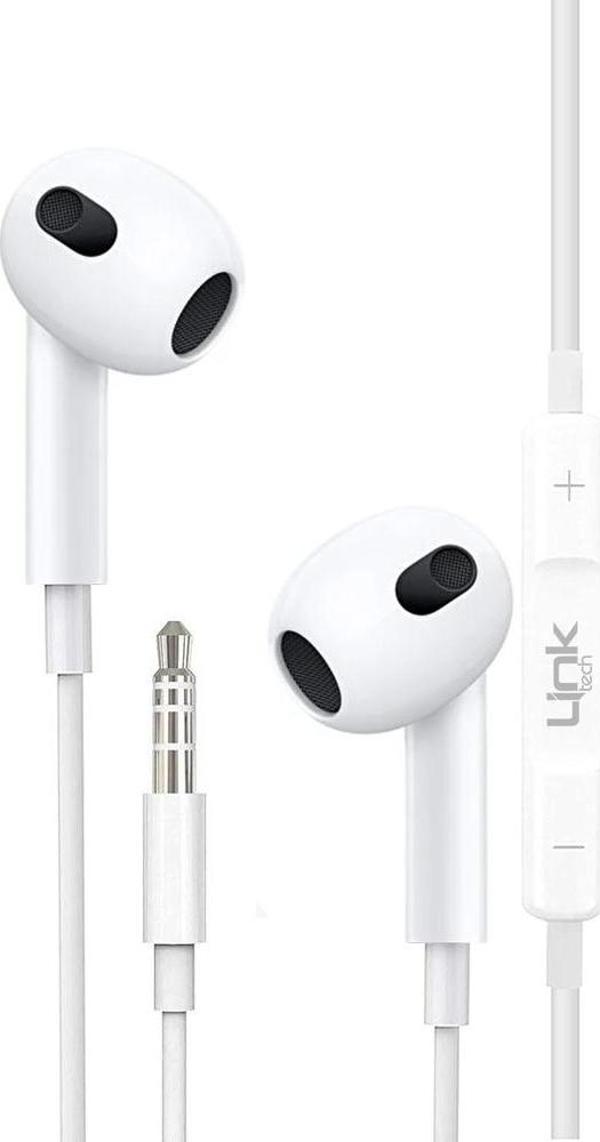 LinkTech H308 Stereo Mikrofonlu 3.5mm Kablolu Kulaklık Beyaz - Image 1