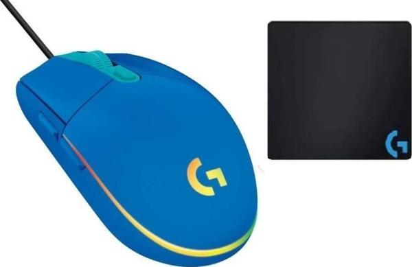 Logitech G102 Mavi Lightsync Optik Kablolu Oyuncu Mouse + Oem Gaming Mouse Pad 40X30Cm - Image 1