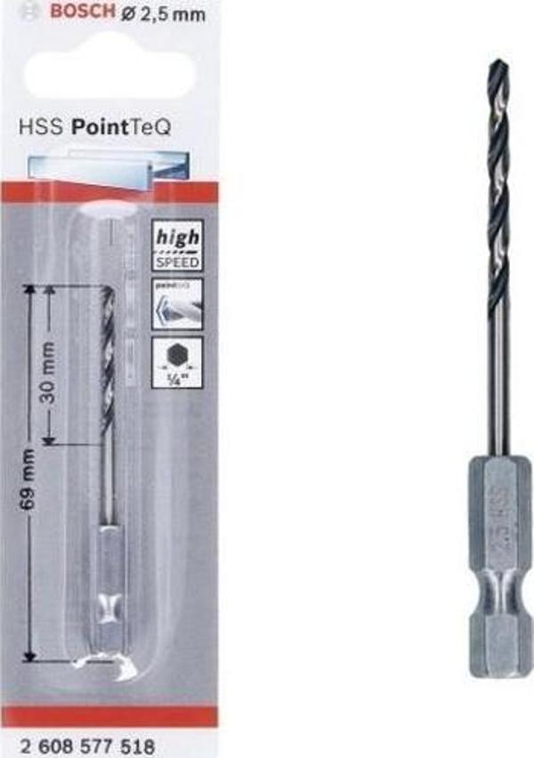 Bosch Hss Point Teq Hex Metal Matkap Ucu 2,5mm  - 2608577518 - Image 1