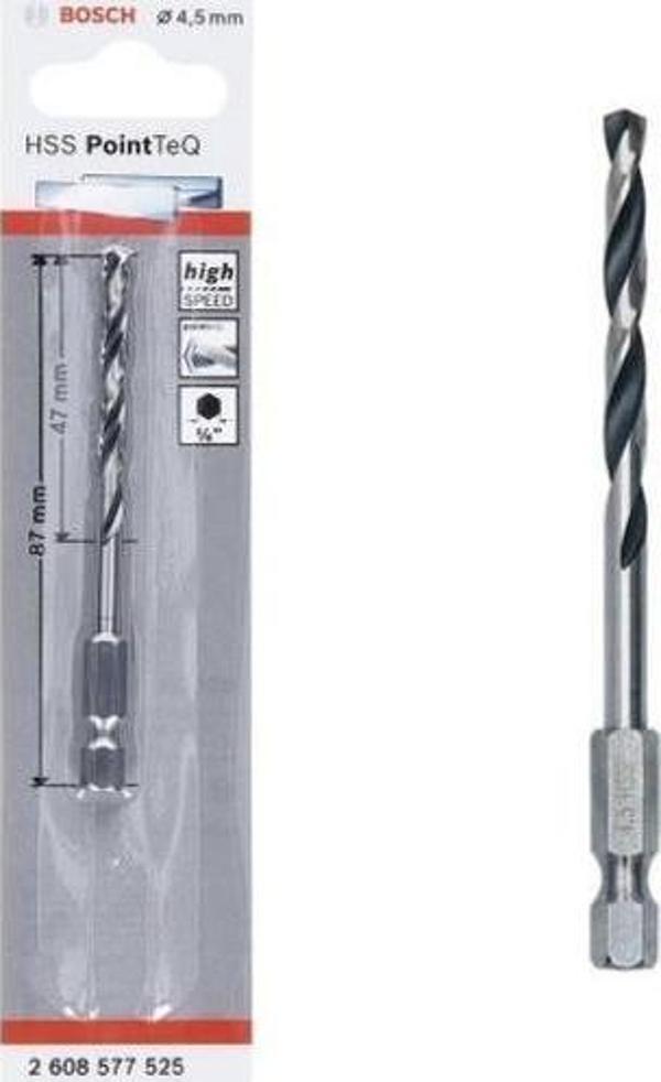 Bosch Hss Point Teq Hex Metal Matkap Ucu 4,5mm  - 2608577525 - Image 1
