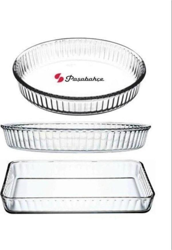 Paşabahçe borcam fırın tepsisi - 3 lü borcam set - Image 1