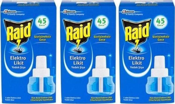 Raid Elektrolikit Sinek Kovucu Yedek Şişe 45 Gece 3 Adet - Image 1