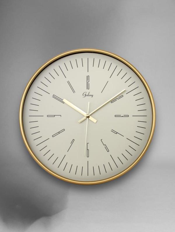Galaxy D-218-A-8 Eskitme Kadran 30 CM Sessiz Akar Duvar Saati Gold-Beyaz - Image 1