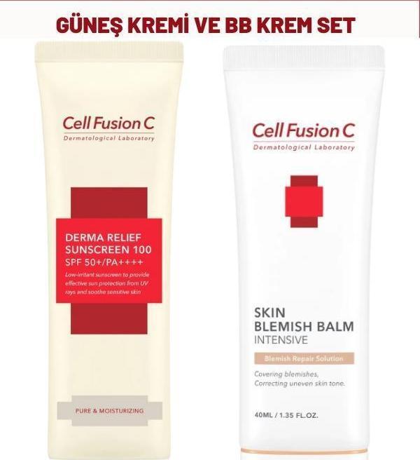 Cell Fusion C Derma Relief 00 Spf 50 /pa Çocuklar Ve Yetişkinler Için Güneş Kremi ve BB Krem Seti - Image 1