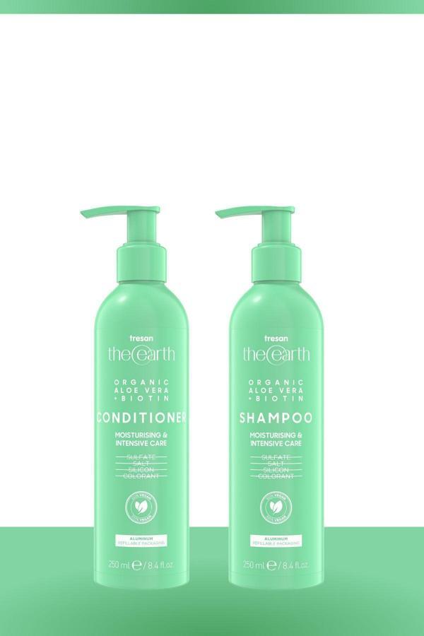 Tresan The Earth Organic Aloe Vera +Biotin Şampuan 250 Ml Saç Kremi 250Ml - Image 1