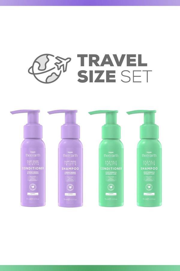 Tresan The Earth Travel Size 75 Ml Set (Aloe Vera Şampuan & Saç Kremi + Collagen Şampuan & Saç Kremi) - Image 1