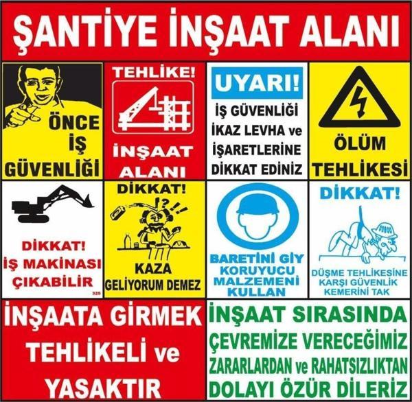 Şantiye İnşaat Alanı İnşaat Uyarı Levhası - Image 1